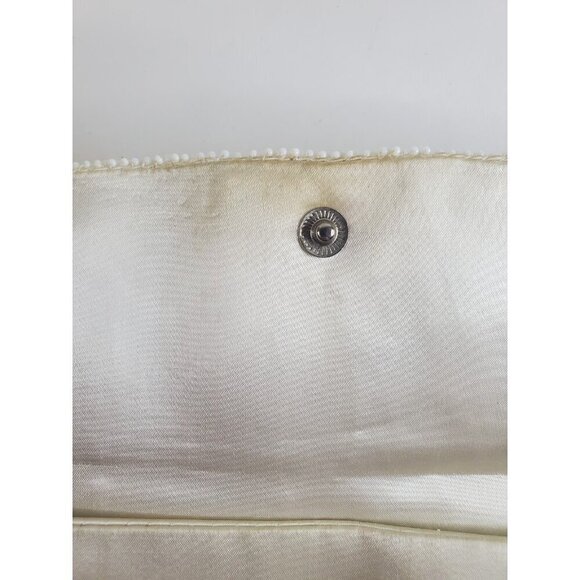Vtg Handmade Emson Sequin and Beaded Ivory Clutch Made in Hong Kong 9x5 - Picture 12 of 16
